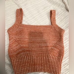 Women's Knit Fitted Crop Top - Rust